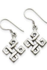 Sterling Silver Square Knot Earrings 19mm