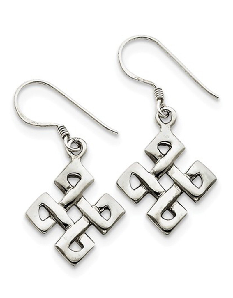 Sterling Silver Square Knot Earrings 19mm