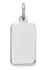 Sterling Silver Rectangle ID Tag Pendant 13mm