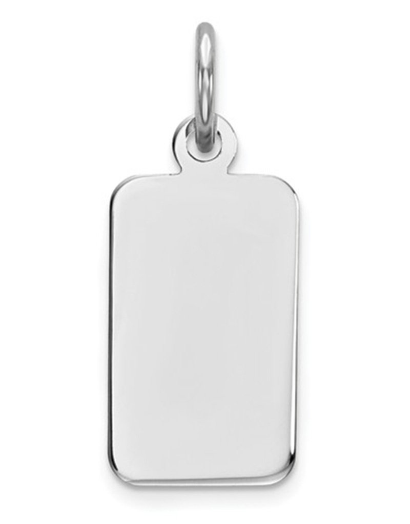 Sterling Silver Rectangle ID Tag Pendant 13mm