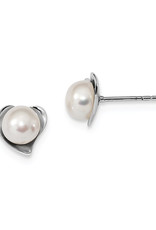 Sterling Silver Pearl Stud Earrings 10mm