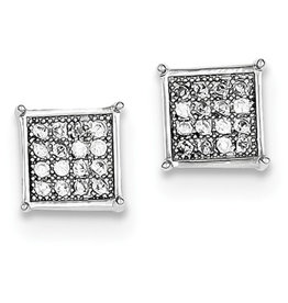 Square Pave CZ Stud Earrings 8mm
