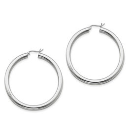 4mm Wide Hoop Earrings 50mm