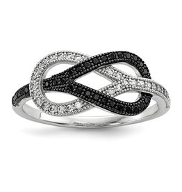 Loop Black & White CZ Ring