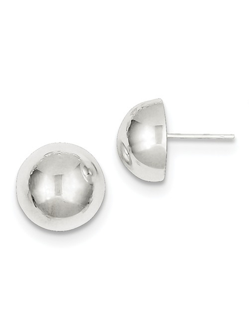 Sterling Silver 1/2 Bead Stud Earrings 12mm Simply Sterling