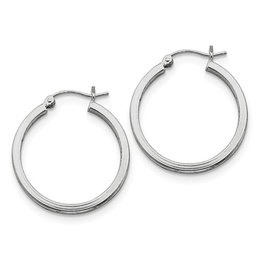 Square Tube Hoop Earrings 25mm