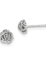 Sterling Silver Wire Knot Stud Earrings 8mm