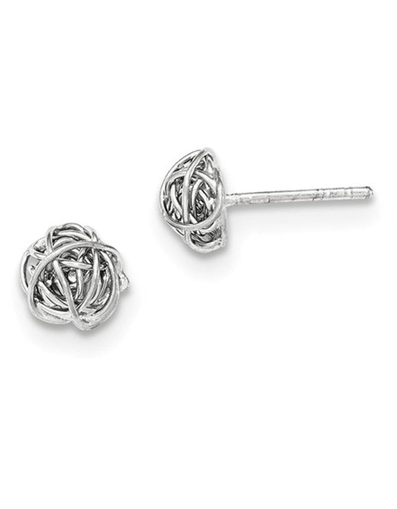 Sterling Silver Wire Knot Stud Earrings 8mm