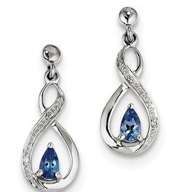 Tanzanite & Diamond Earrings 20mm