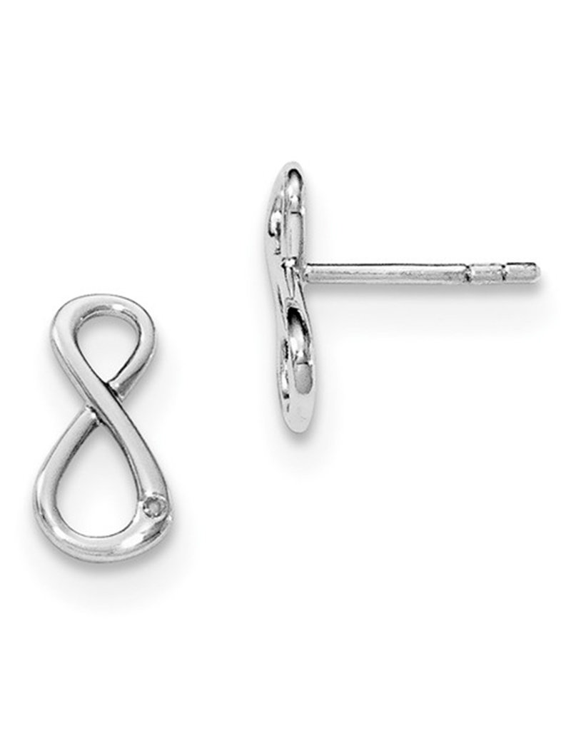 Sterling Silver Infinity Diamond Stud Earrings 12mm - Simply Sterling