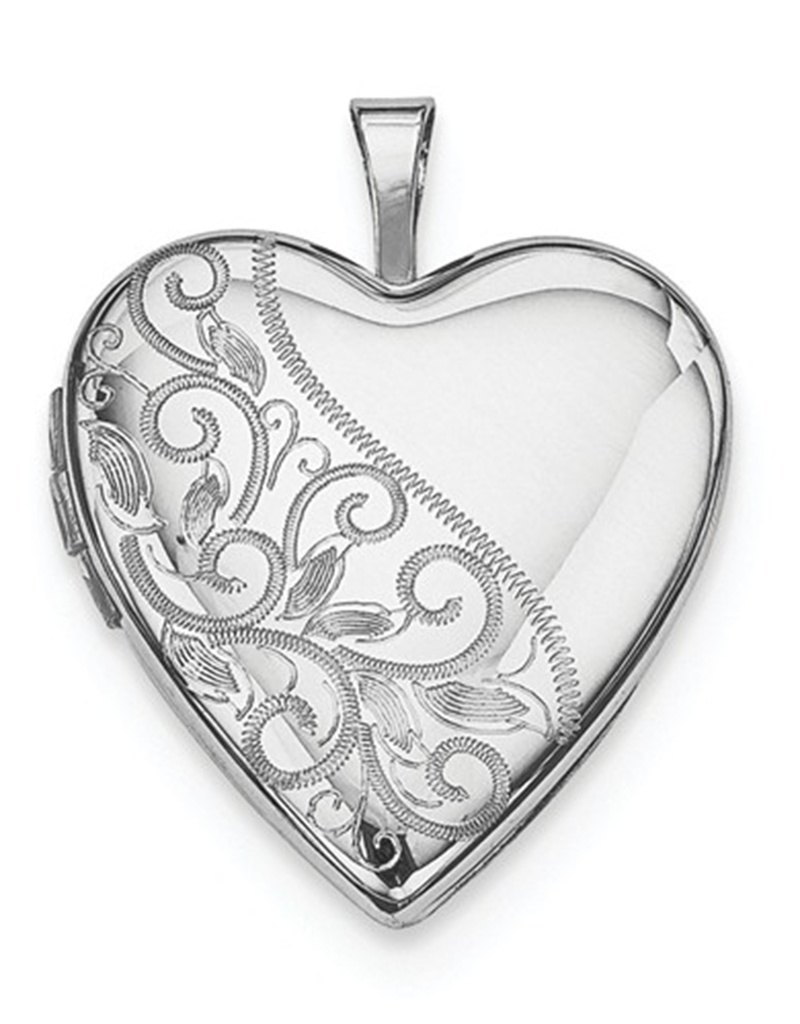 Heart Scroll Locket Pendant 21mm