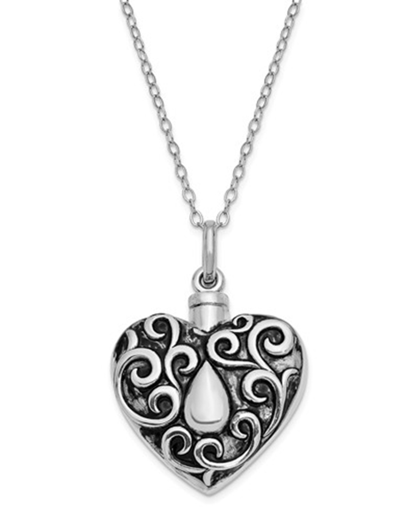 Antiqued Heart Ash Holder Necklace