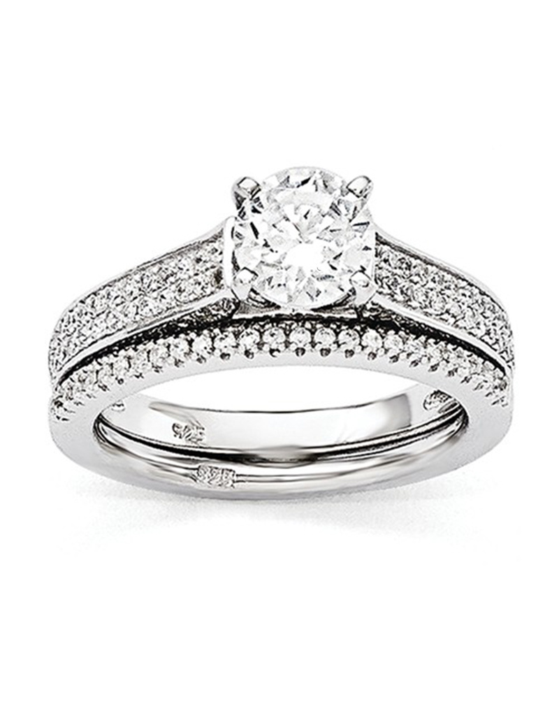 Wedding Set Pave CZ Ring