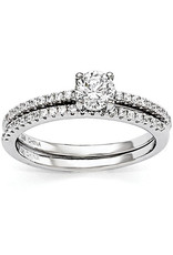 Sterling Silver Wedding Set Cubic Zirconia Ring