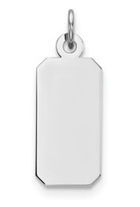 Sterling Silver Rectangle ID Tag Pendant 18mm