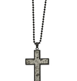 Rock Inlay Cross Necklace