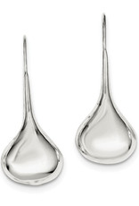 Sterling Silver Puffed Teardrop Earrings 43mm