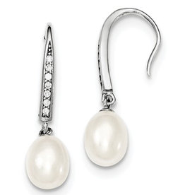 10mm Pearl Drop & CZ Earrings