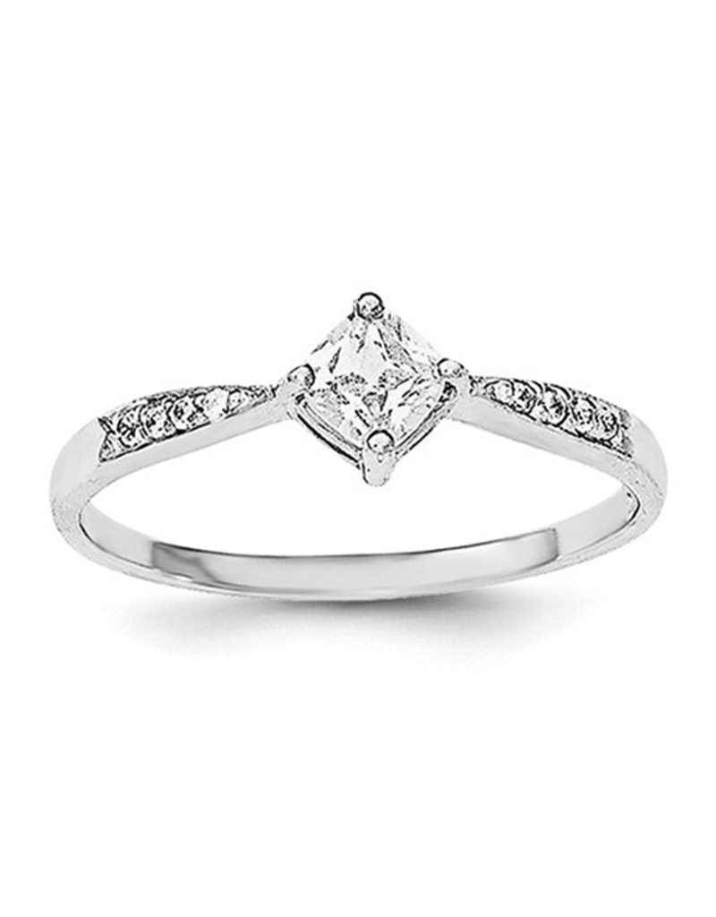 Square Cut CZ Ring