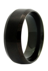 Men's Stainless Steel 8mm Matte Black Band Ring