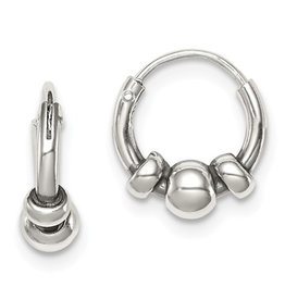 3-Bead Hoop Earrings 10mm