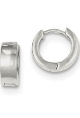 Sterling Silver Round Huggie Earring 11mm