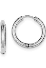 Sterling Silver Round Hinged Hoop Earrings 20mm