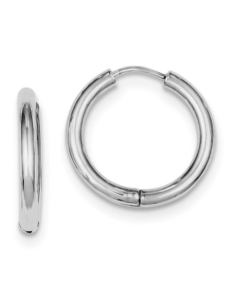 Sterling Silver Round Hinged Hoop Earrings 20mm - Simply Sterling
