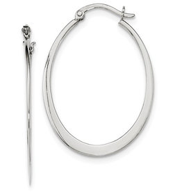 Flattened Oval Hoop Earrings 42mm
