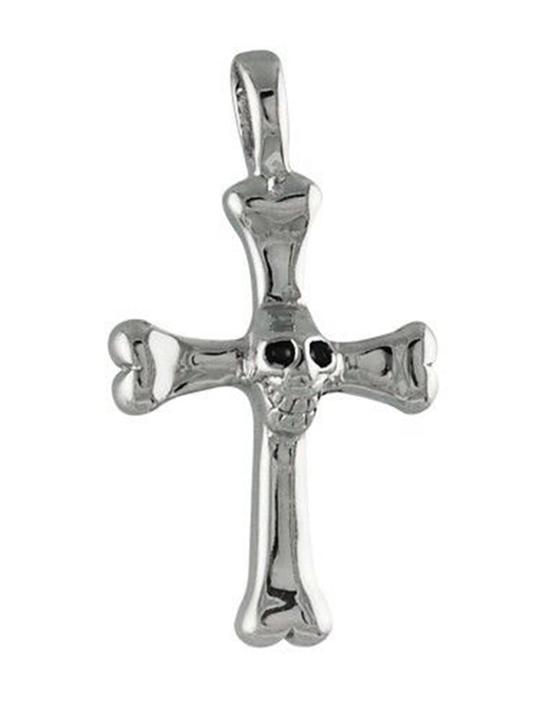 Steel Cross Skull Pendant