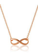 Sterling Silver Infinity Necklace with 14k Rose Gold Vermeil Finish 16"+2" Extender