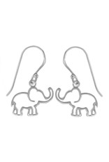Sterling Silver Elephant Outline Earrings 10mm