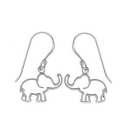 Elephant Outline Earrings 10mm
