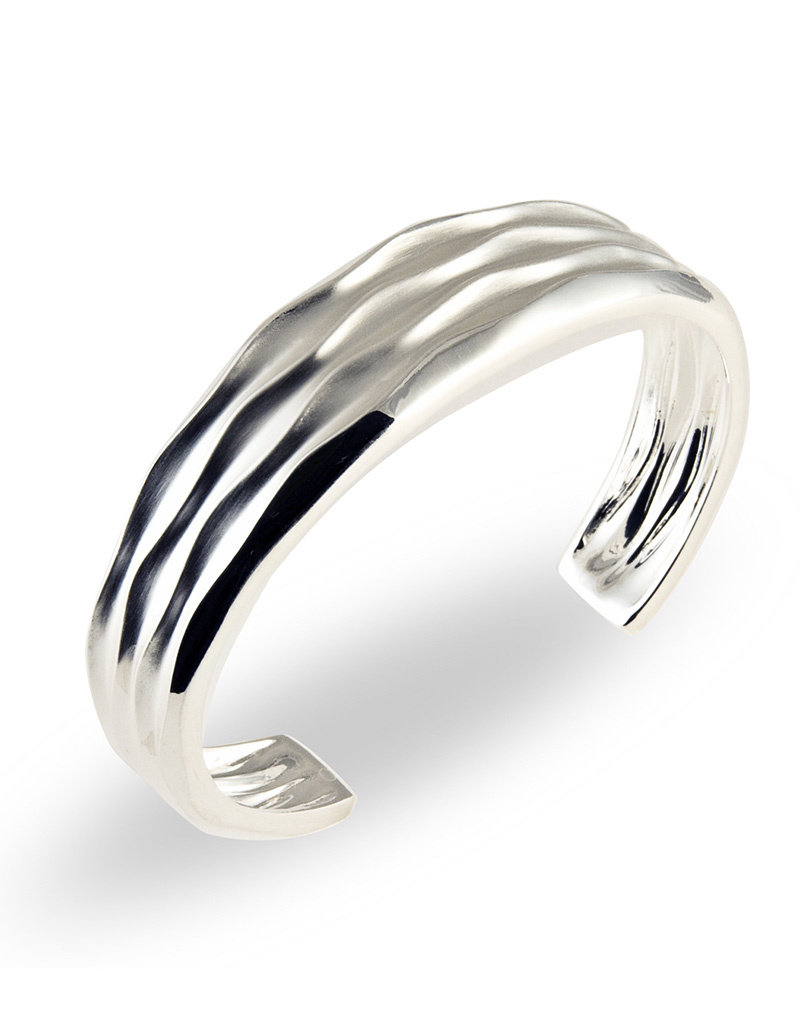 ZINA Zina Sterling Silver Women's Desert Waves Tapered Cuff Bracelet