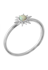Sterling Silver Sunburst Synthetic Opal Ring