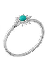 Sterling Silver Sunburst Turquoise Ring