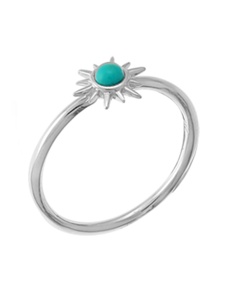 Sterling Silver Sunburst Turquoise Ring