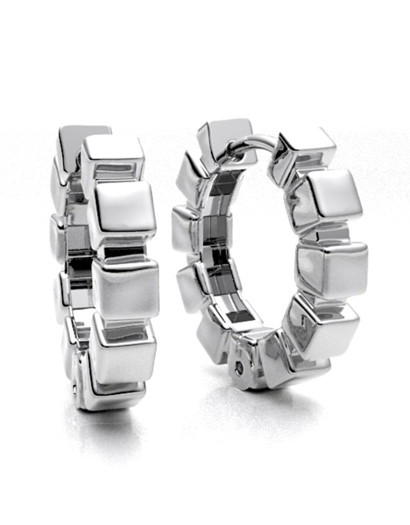 ZINA Cube Hinged Hoop Earrings 18mm