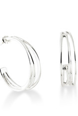 ZINA Zina Sterling Silver Wired 3/4 Hoop Earrings 35mm