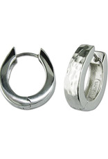 ZINA Zina Sterling Silver U-shaped Hammered Hinged Hoop Earrings 20mm