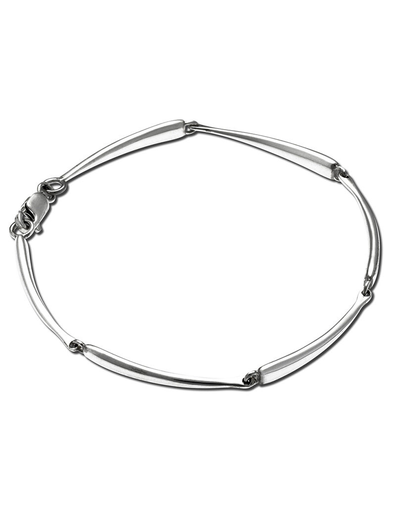 ZINA Zina Sterling Silver Curved Bar Link Bracelet 7"