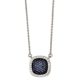 Concave Blue Spinel CZ Necklace