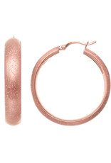 Sterling Silver Stardust Hoop Earrings with 14k Rose Gold Vermeil Finish 35mm