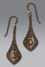 Brown Open Necktie Shape Earrings with Beads