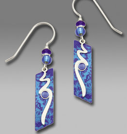 Cobalt Blue Slanted Rectangle Earrings