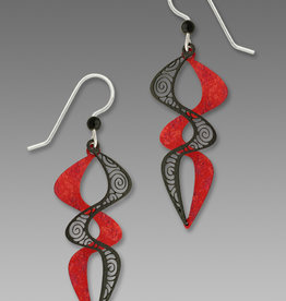 Red & Black Double Helix Earrings