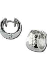 ZINA Zina Sterling Silver Wide Hammered Hinged Hoop Earrings 17mm