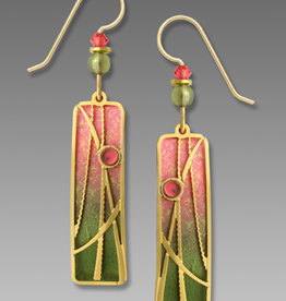 Olive and Sunset Pink Column Earrings