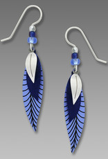 Three-Part Blue Leaves Earrings