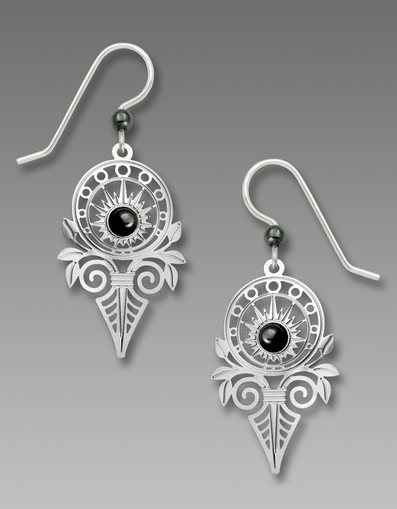 Art Deco Sunburst with Cabochon Earrings